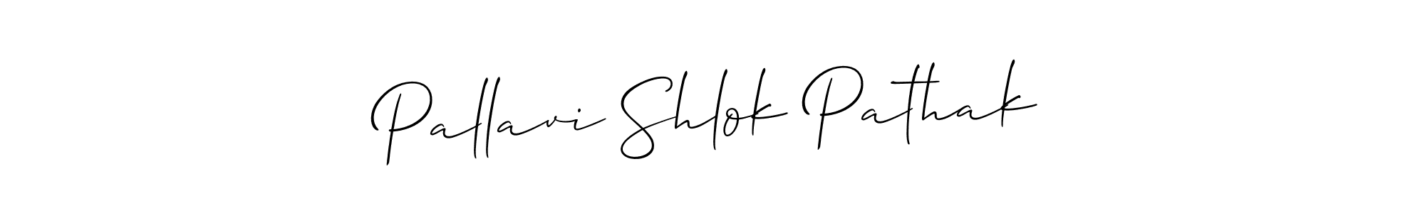 The best way (Allison_Script) to make a short signature is to pick only two or three words in your name. The name Pallavi Shlok Pathak include a total of six letters. For converting this name. Pallavi Shlok Pathak signature style 2 images and pictures png