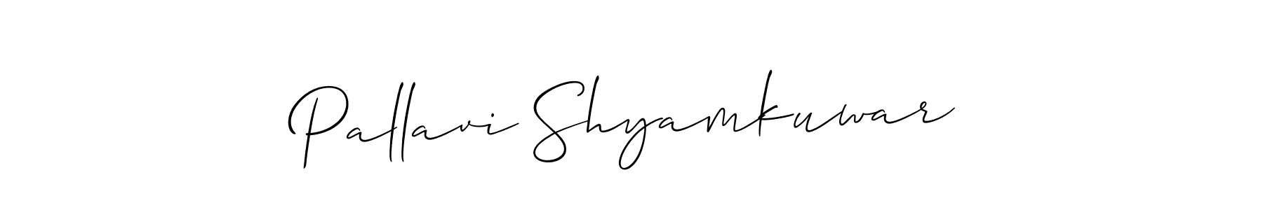 Also You can easily find your signature by using the search form. We will create Pallavi Shyamkuwar name handwritten signature images for you free of cost using Allison_Script sign style. Pallavi Shyamkuwar signature style 2 images and pictures png