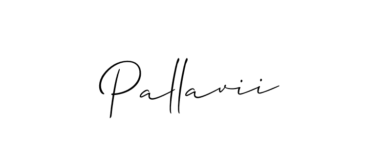 Use a signature maker to create a handwritten signature online. With this signature software, you can design (Allison_Script) your own signature for name Pallavii. Pallavii signature style 2 images and pictures png