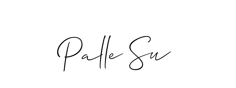 Use a signature maker to create a handwritten signature online. With this signature software, you can design (Allison_Script) your own signature for name Palle Su. Palle Su signature style 2 images and pictures png