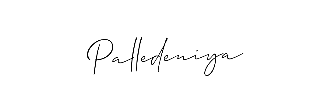Make a beautiful signature design for name Palledeniya. With this signature (Allison_Script) style, you can create a handwritten signature for free. Palledeniya signature style 2 images and pictures png