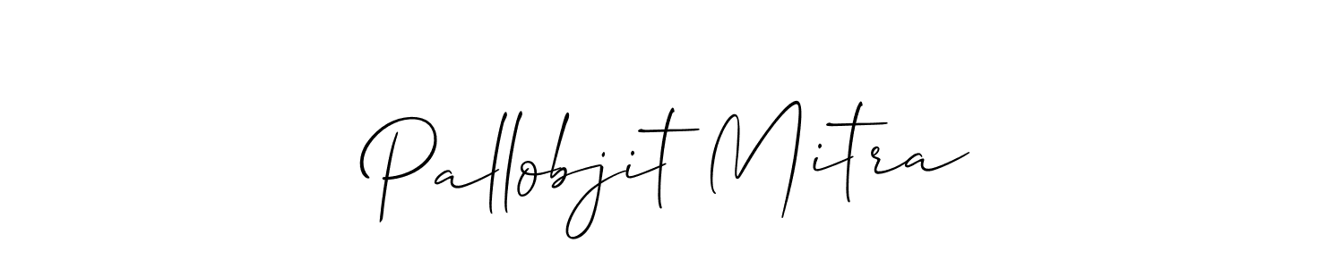 How to make Pallobjit Mitra name signature. Use Allison_Script style for creating short signs online. This is the latest handwritten sign. Pallobjit Mitra signature style 2 images and pictures png