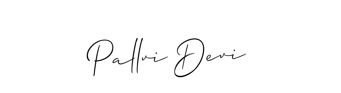 Make a beautiful signature design for name Pallvi Devi. With this signature (Allison_Script) style, you can create a handwritten signature for free. Pallvi Devi signature style 2 images and pictures png