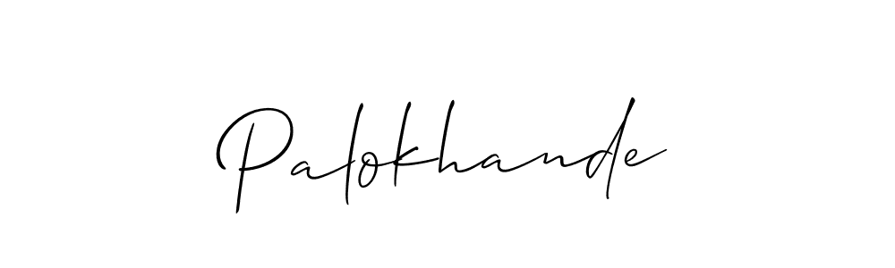How to Draw Palokhande signature style? Allison_Script is a latest design signature styles for name Palokhande. Palokhande signature style 2 images and pictures png