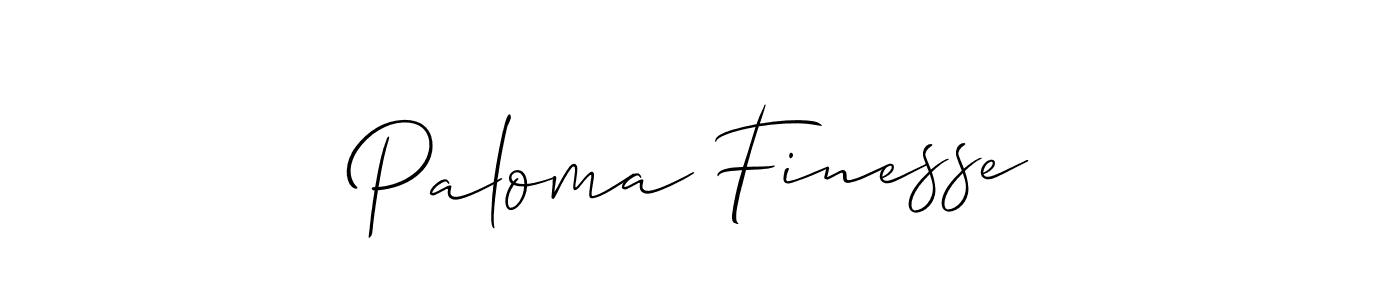 Paloma Finesse stylish signature style. Best Handwritten Sign (Allison_Script) for my name. Handwritten Signature Collection Ideas for my name Paloma Finesse. Paloma Finesse signature style 2 images and pictures png