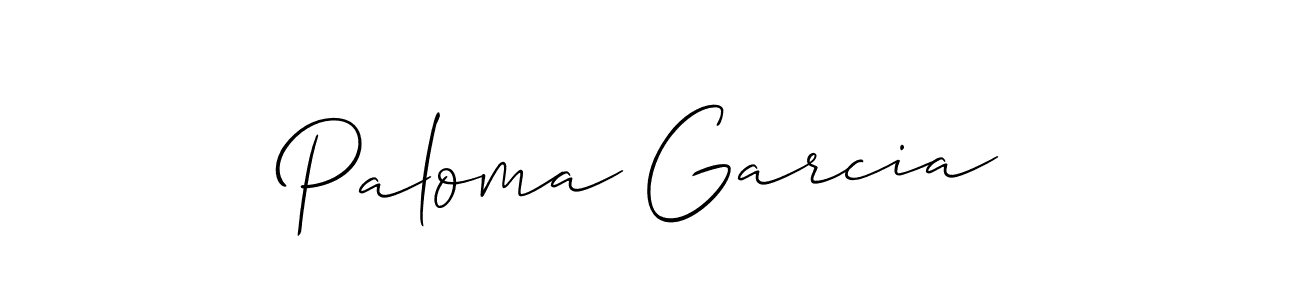 Create a beautiful signature design for name Paloma Garcia. With this signature (Allison_Script) fonts, you can make a handwritten signature for free. Paloma Garcia signature style 2 images and pictures png