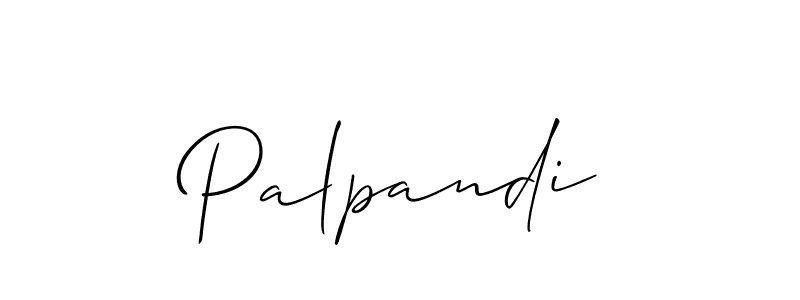 Design your own signature with our free online signature maker. With this signature software, you can create a handwritten (Allison_Script) signature for name Palpandi. Palpandi signature style 2 images and pictures png