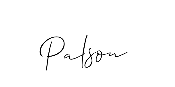 Allison_Script is a professional signature style that is perfect for those who want to add a touch of class to their signature. It is also a great choice for those who want to make their signature more unique. Get Palson name to fancy signature for free. Palson signature style 2 images and pictures png