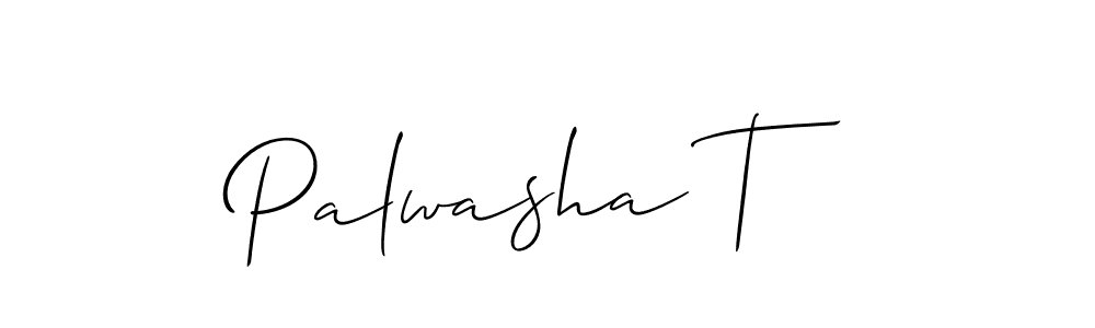 Use a signature maker to create a handwritten signature online. With this signature software, you can design (Allison_Script) your own signature for name Palwasha T. Palwasha T signature style 2 images and pictures png