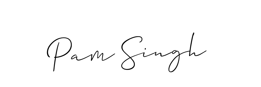 It looks lik you need a new signature style for name Pam Singh. Design unique handwritten (Allison_Script) signature with our free signature maker in just a few clicks. Pam Singh signature style 2 images and pictures png