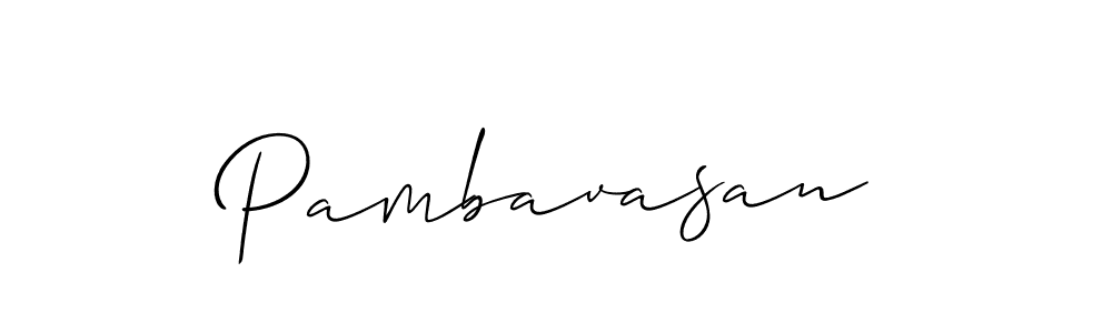 How to make Pambavasan signature? Allison_Script is a professional autograph style. Create handwritten signature for Pambavasan name. Pambavasan signature style 2 images and pictures png