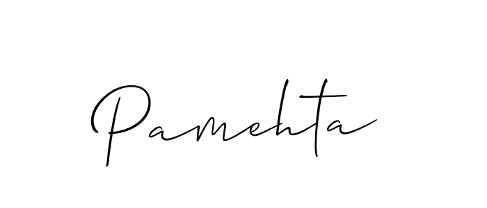 Design your own signature with our free online signature maker. With this signature software, you can create a handwritten (Allison_Script) signature for name Pamehta. Pamehta signature style 2 images and pictures png