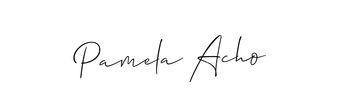 It looks lik you need a new signature style for name Pamela Acho. Design unique handwritten (Allison_Script) signature with our free signature maker in just a few clicks. Pamela Acho signature style 2 images and pictures png