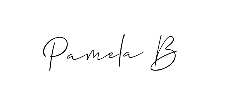 Use a signature maker to create a handwritten signature online. With this signature software, you can design (Allison_Script) your own signature for name Pamela B. Pamela B signature style 2 images and pictures png