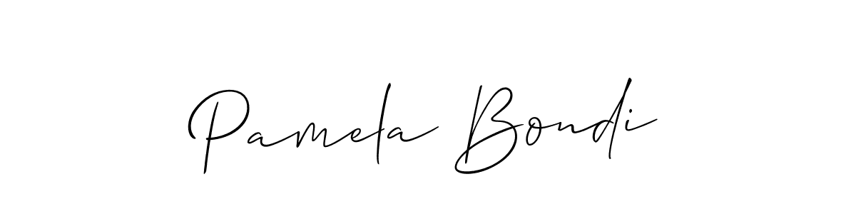 How to make Pamela Bondi signature? Allison_Script is a professional autograph style. Create handwritten signature for Pamela Bondi name. Pamela Bondi signature style 2 images and pictures png