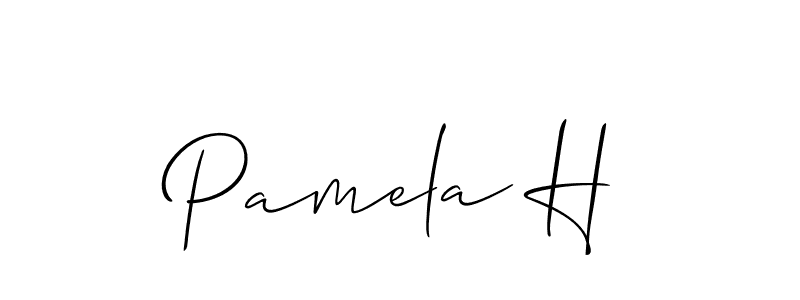 You should practise on your own different ways (Allison_Script) to write your name (Pamela H) in signature. don't let someone else do it for you. Pamela H signature style 2 images and pictures png