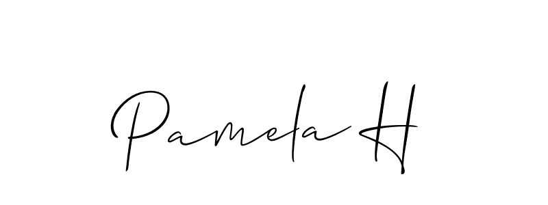 Also we have Pamela H name is the best signature style. Create professional handwritten signature collection using Allison_Script autograph style. Pamela H signature style 2 images and pictures png