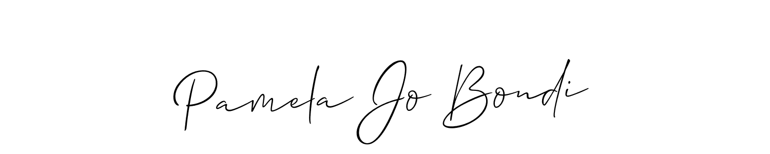 Use a signature maker to create a handwritten signature online. With this signature software, you can design (Allison_Script) your own signature for name Pamela Jo Bondi. Pamela Jo Bondi signature style 2 images and pictures png