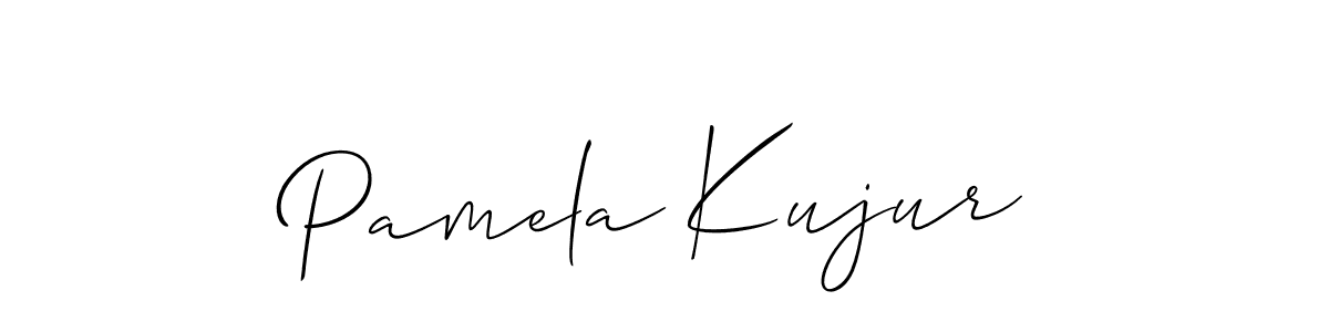 Similarly Allison_Script is the best handwritten signature design. Signature creator online .You can use it as an online autograph creator for name Pamela Kujur. Pamela Kujur signature style 2 images and pictures png