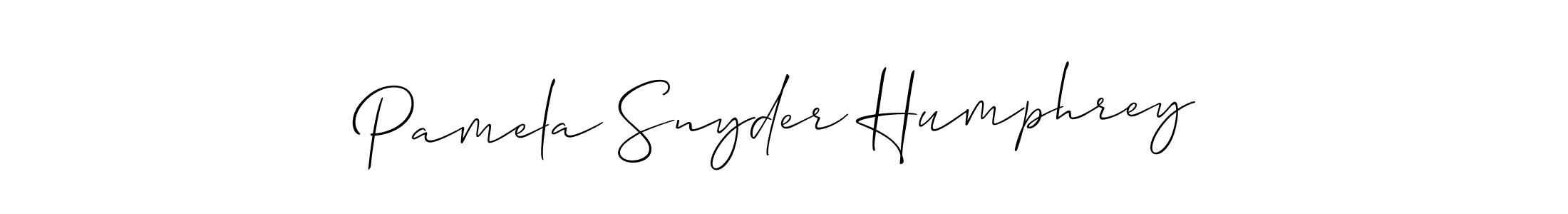 Pamela Snyder Humphrey stylish signature style. Best Handwritten Sign (Allison_Script) for my name. Handwritten Signature Collection Ideas for my name Pamela Snyder Humphrey. Pamela Snyder Humphrey signature style 2 images and pictures png