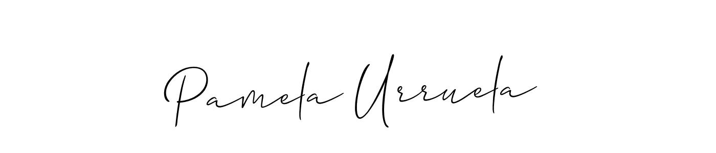 Allison_Script is a professional signature style that is perfect for those who want to add a touch of class to their signature. It is also a great choice for those who want to make their signature more unique. Get Pamela Urruela name to fancy signature for free. Pamela Urruela signature style 2 images and pictures png