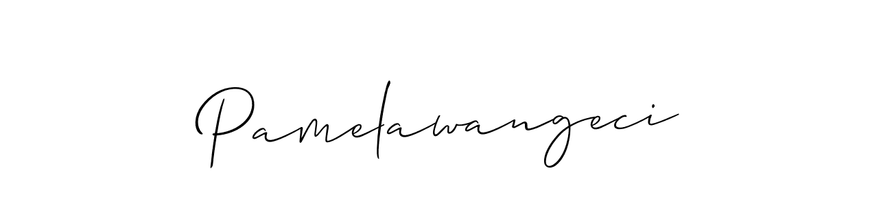 You should practise on your own different ways (Allison_Script) to write your name (Pamelawangeci) in signature. don't let someone else do it for you. Pamelawangeci signature style 2 images and pictures png