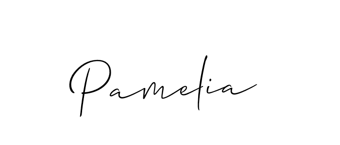 Design your own signature with our free online signature maker. With this signature software, you can create a handwritten (Allison_Script) signature for name Pamelia. Pamelia signature style 2 images and pictures png