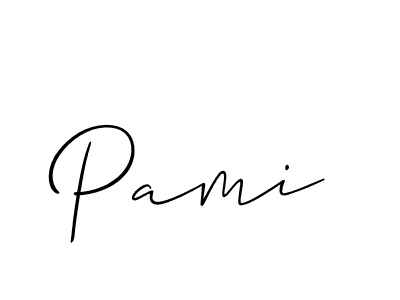 The best way (Allison_Script) to make a short signature is to pick only two or three words in your name. The name Pami include a total of six letters. For converting this name. Pami signature style 2 images and pictures png