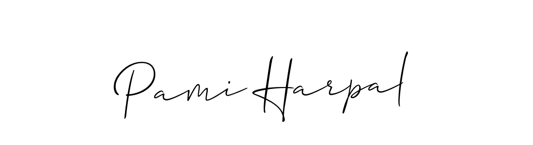 You should practise on your own different ways (Allison_Script) to write your name (Pami Harpal) in signature. don't let someone else do it for you. Pami Harpal signature style 2 images and pictures png
