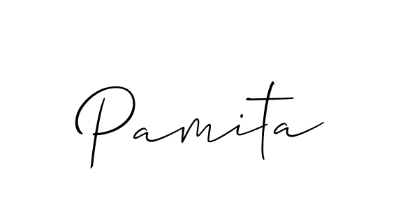 How to make Pamita name signature. Use Allison_Script style for creating short signs online. This is the latest handwritten sign. Pamita signature style 2 images and pictures png