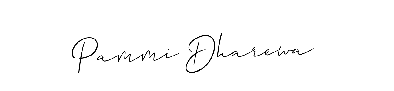 It looks lik you need a new signature style for name Pammi Dharewa. Design unique handwritten (Allison_Script) signature with our free signature maker in just a few clicks. Pammi Dharewa signature style 2 images and pictures png