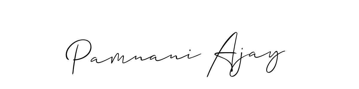 if you are searching for the best signature style for your name Pamnani Ajay. so please give up your signature search. here we have designed multiple signature styles  using Allison_Script. Pamnani Ajay signature style 2 images and pictures png