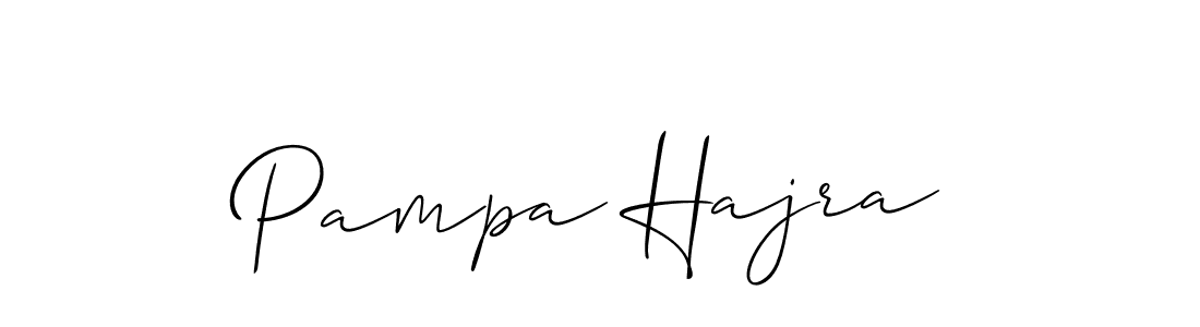 Make a beautiful signature design for name Pampa Hajra. With this signature (Allison_Script) style, you can create a handwritten signature for free. Pampa Hajra signature style 2 images and pictures png