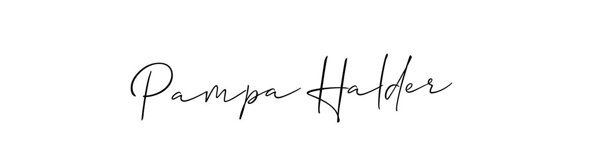 It looks lik you need a new signature style for name Pampa Halder. Design unique handwritten (Allison_Script) signature with our free signature maker in just a few clicks. Pampa Halder signature style 2 images and pictures png