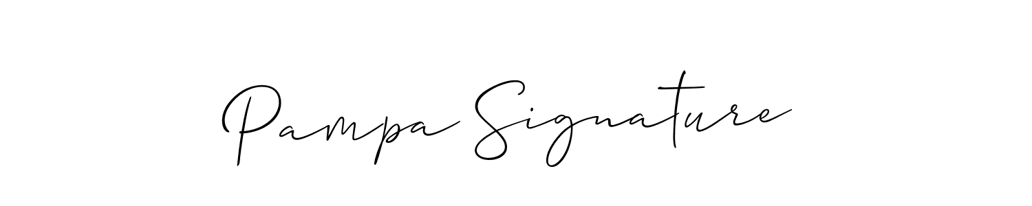 Also You can easily find your signature by using the search form. We will create Pampa Signature name handwritten signature images for you free of cost using Allison_Script sign style. Pampa Signature signature style 2 images and pictures png