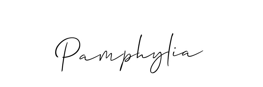 Create a beautiful signature design for name Pamphylia. With this signature (Allison_Script) fonts, you can make a handwritten signature for free. Pamphylia signature style 2 images and pictures png