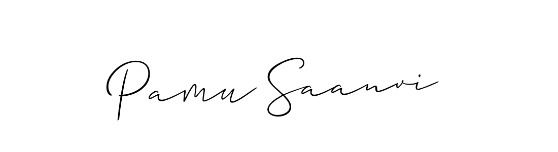 You should practise on your own different ways (Allison_Script) to write your name (Pamu Saanvi) in signature. don't let someone else do it for you. Pamu Saanvi signature style 2 images and pictures png