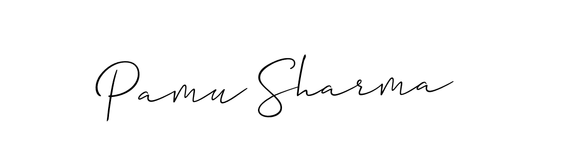 Pamu Sharma stylish signature style. Best Handwritten Sign (Allison_Script) for my name. Handwritten Signature Collection Ideas for my name Pamu Sharma. Pamu Sharma signature style 2 images and pictures png