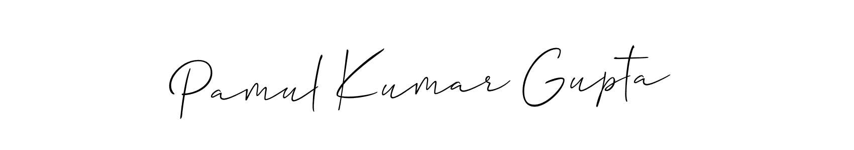 Also You can easily find your signature by using the search form. We will create Pamul Kumar Gupta name handwritten signature images for you free of cost using Allison_Script sign style. Pamul Kumar Gupta signature style 2 images and pictures png
