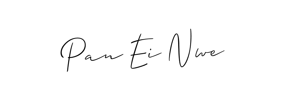 Similarly Allison_Script is the best handwritten signature design. Signature creator online .You can use it as an online autograph creator for name Pan Ei Nwe. Pan Ei Nwe signature style 2 images and pictures png