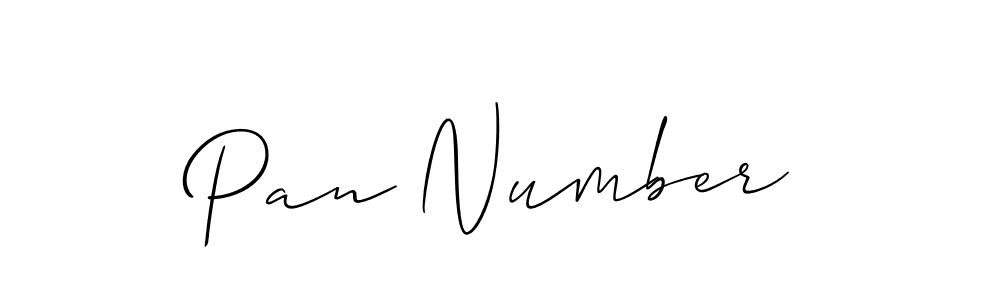 Make a beautiful signature design for name Pan Number. With this signature (Allison_Script) style, you can create a handwritten signature for free. Pan Number signature style 2 images and pictures png