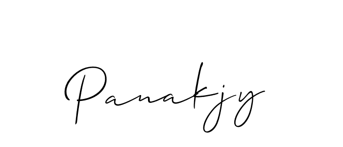Use a signature maker to create a handwritten signature online. With this signature software, you can design (Allison_Script) your own signature for name Panakjy. Panakjy signature style 2 images and pictures png