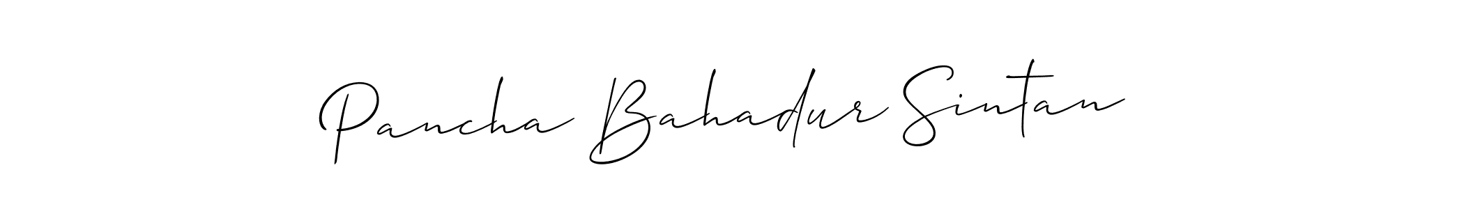 Use a signature maker to create a handwritten signature online. With this signature software, you can design (Allison_Script) your own signature for name Pancha Bahadur Sintan. Pancha Bahadur Sintan signature style 2 images and pictures png