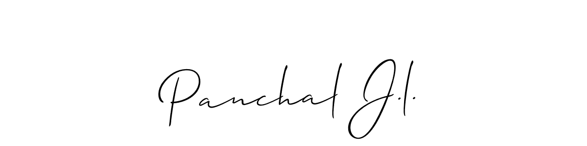 How to make Panchal J.l. name signature. Use Allison_Script style for creating short signs online. This is the latest handwritten sign. Panchal J.l. signature style 2 images and pictures png