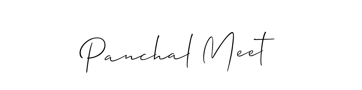 The best way (Allison_Script) to make a short signature is to pick only two or three words in your name. The name Panchal Meet include a total of six letters. For converting this name. Panchal Meet signature style 2 images and pictures png