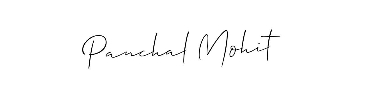 How to make Panchal Mohit name signature. Use Allison_Script style for creating short signs online. This is the latest handwritten sign. Panchal Mohit signature style 2 images and pictures png