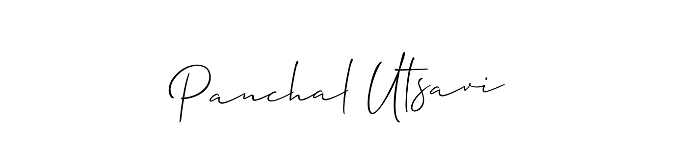 How to make Panchal Utsavi name signature. Use Allison_Script style for creating short signs online. This is the latest handwritten sign. Panchal Utsavi signature style 2 images and pictures png