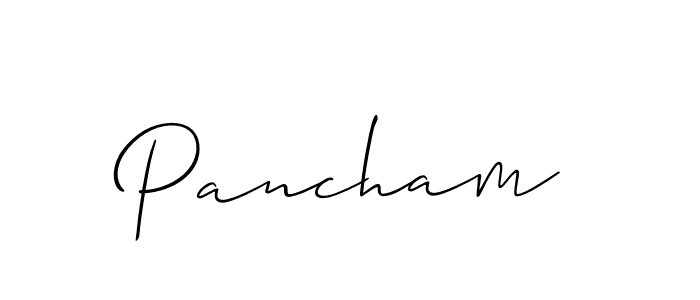 The best way (Allison_Script) to make a short signature is to pick only two or three words in your name. The name Pancham include a total of six letters. For converting this name. Pancham signature style 2 images and pictures png