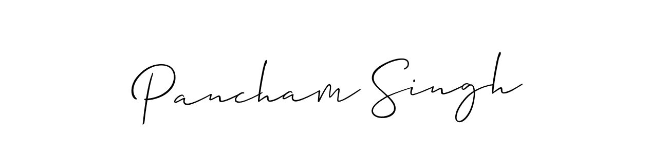 How to make Pancham Singh name signature. Use Allison_Script style for creating short signs online. This is the latest handwritten sign. Pancham Singh signature style 2 images and pictures png