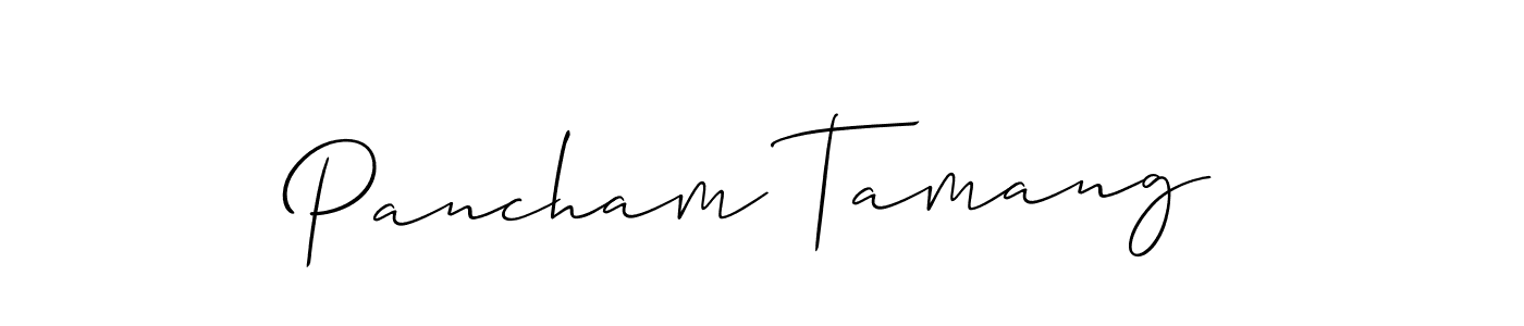 How to Draw Pancham Tamang signature style? Allison_Script is a latest design signature styles for name Pancham Tamang. Pancham Tamang signature style 2 images and pictures png